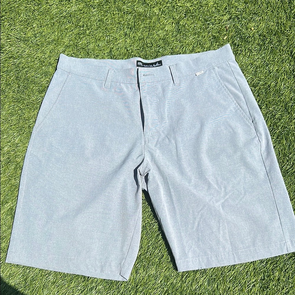Travis Mathew Sky Blue Flat Front Shorts